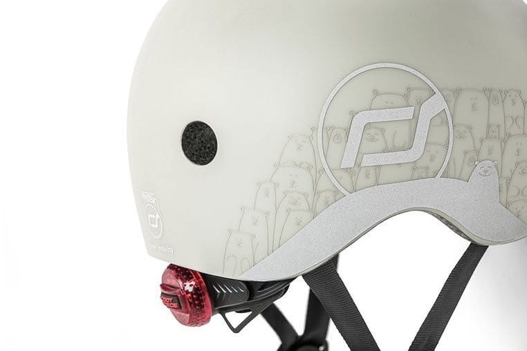 Kask z Odblaskami i Lampką LED Ultralekki na Hulajnogę i Rower dzieci 1-5 lat Ash Bear - Scoot & Ride