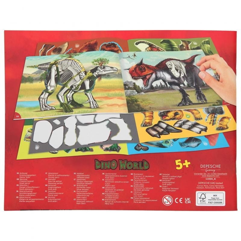 Album z naklejkami Dinozaury Dino World - Depesche