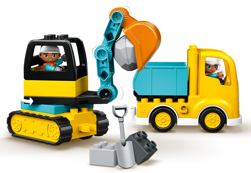 Zestaw Klocków Lego Duplo 10931 Ciężarówka i koparka gąsienicowa