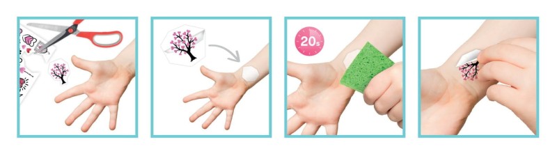 Tatuaże Dziecięce Serca 75 szt. Be Teens - Buki