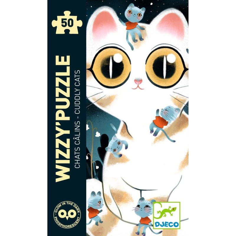 Świecące w Ciemności Wizzy'Puzzle Kot 50 el.- Djeco
