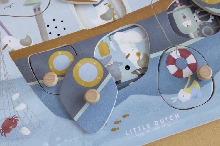 Układanka Dźwiękowa z Odgłosami Sailors Bay - Little Dutch