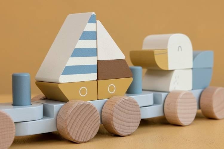 Drewniany Pociąg z Klockami Sailors Bay - Little Dutch