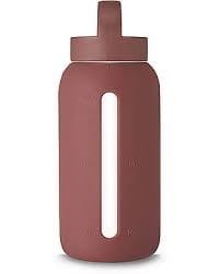 Szklana Butelka z Miarką 720 ml Silikonowe Etui Chocolate Plum - Muuki