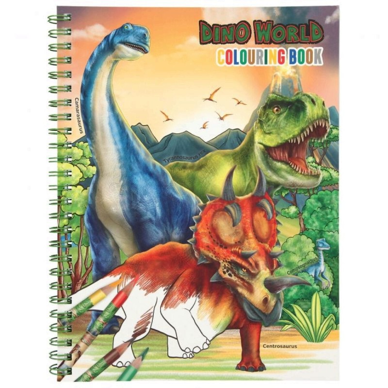 Kolorowanka z kredkami i Naklejkami Dino World - Depesche