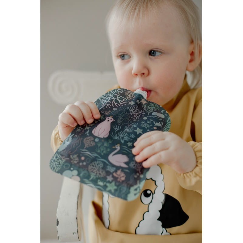 Wielorazowe Saszetki Tubki na Mus 6 szt. Ocean - Baby Livia