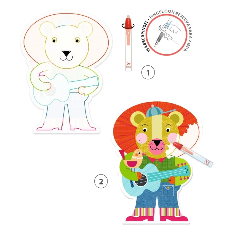 Wodne kolorowanki Kolorowe Zwierzątka - Djeco