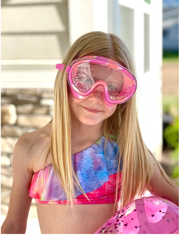 Maska do pływania z Brokatem i Gwiazdkami Tęczowa - Bling2O