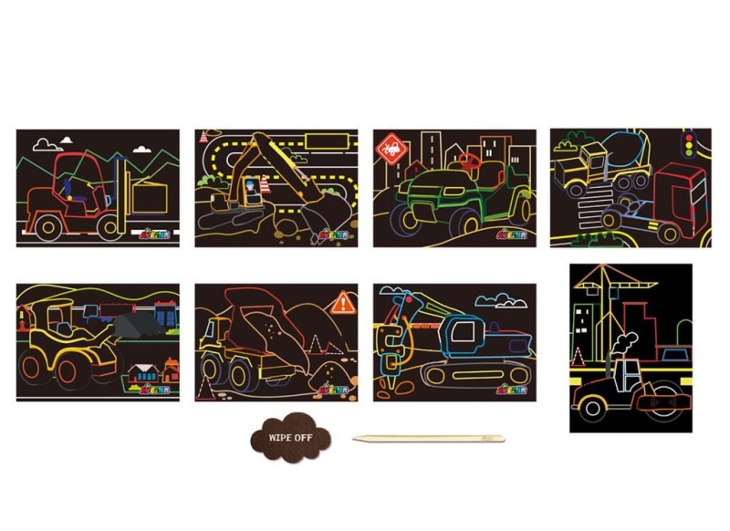 Wydrapywanki Maszyny Budowlane 8 szt. Scratch Space - Avenir