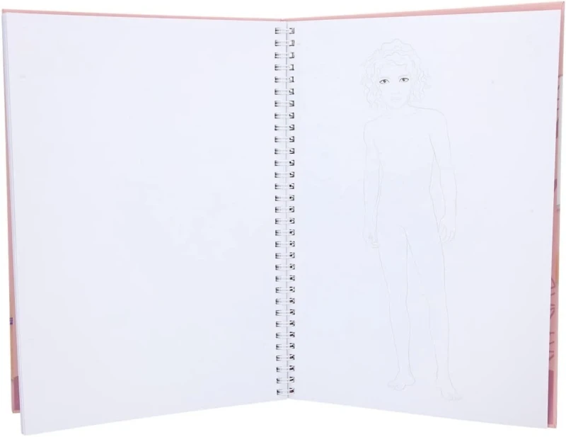 Kolorowanka z Sylwetkami, Naklejkami, Kredkami Ubieranki - Top Model