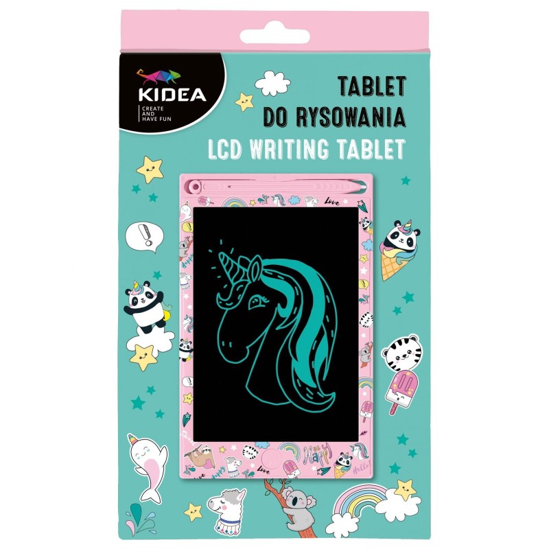 Różowy Tablet do rysowania LCD Jednorożec - Kidea