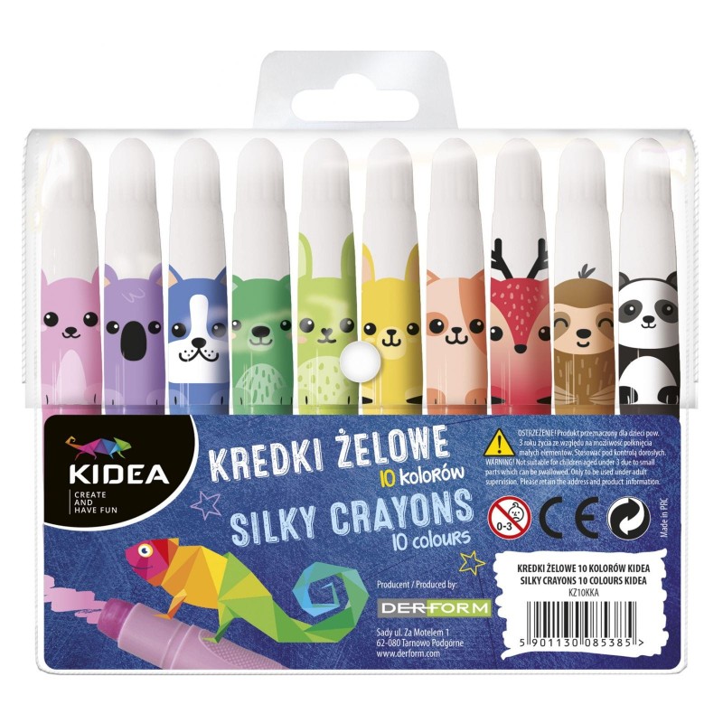 Kredki żelowe 10 kolorów - Kidea