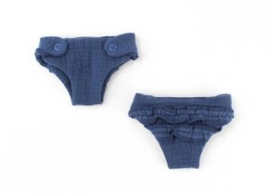 Majteczki z Falbanką Muślinowe 2 szt. dla Lalki 38 cm Navy Blue - Miniland