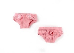 Majteczki z Falbanką Muślinowe 2 szt. dla Lalki 21 cm Pinky Winky - Miniland
