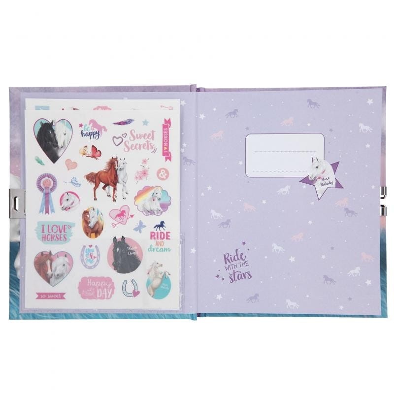 Pamiętnik na Kłódkę z Naklejkami Konie- Miss Melody