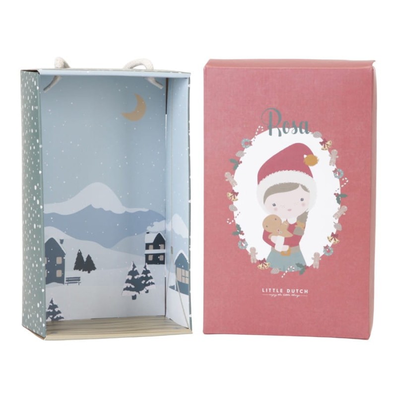 Świąteczna Lalka Rosa 35 cm w Pudełku - Little Dutch