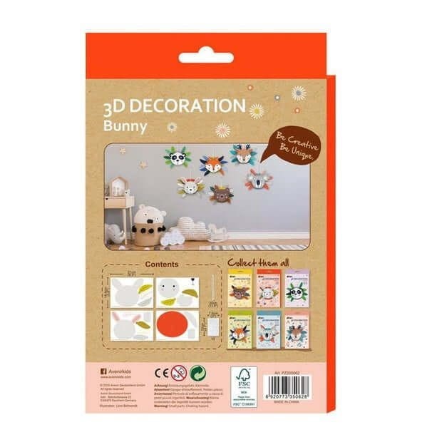 Dekoracja 3D Królik Zawieszka DIY - Avenir