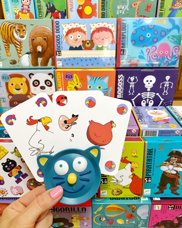 Uchwyt do trzymania kart Kotek Niebieski - Djeco