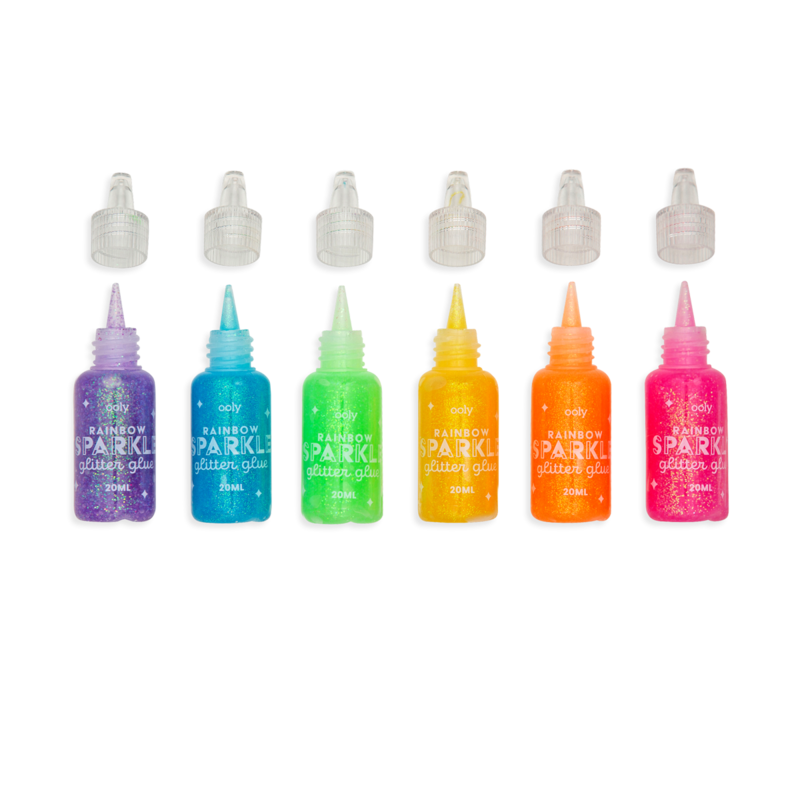 Ooly - klej dekoracyjny z brokatem Rainbow Sparkle 6 szt.