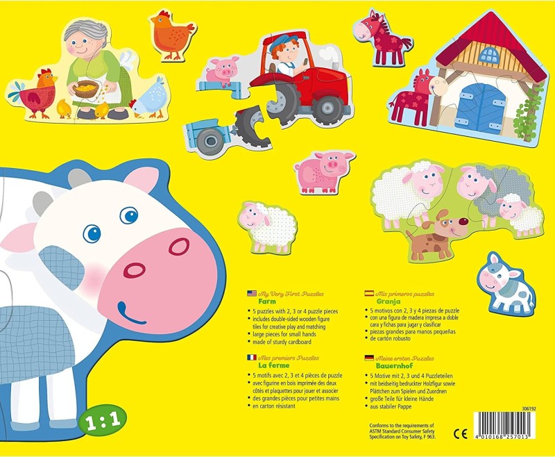 Pierwsze Puzzle 2, 3, 4 elementy Farma - Haba