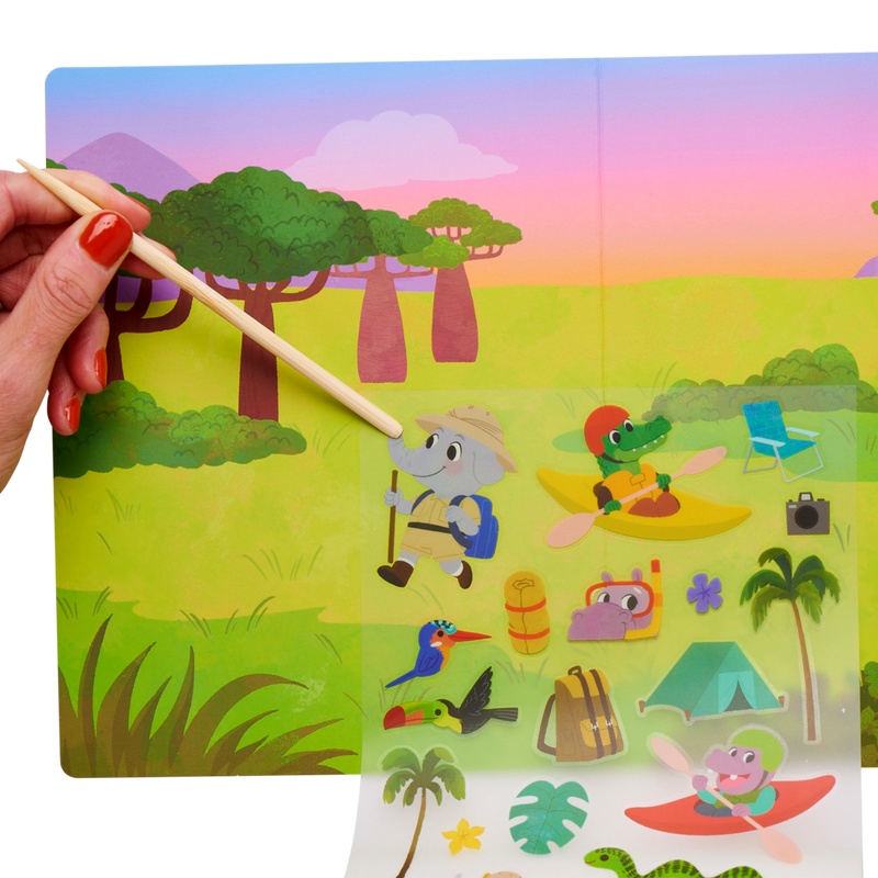 Kalkomania Obraz z Naklejek Przygoda w Dżungli - Ooly