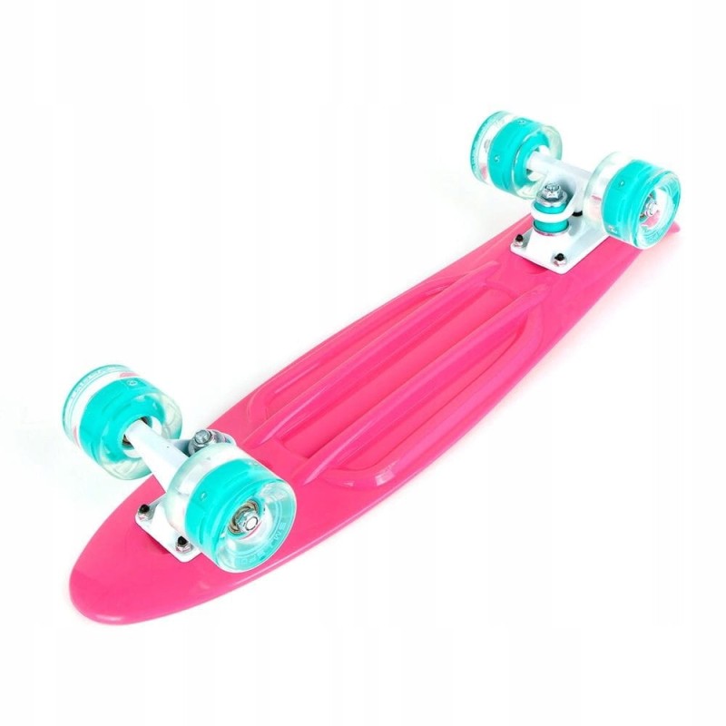 Deskorolka ze świecącymi Kółkami fiszka różowa Smj