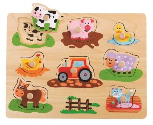 Puzzle z uchwytami Na Farmie układanka - Lelin