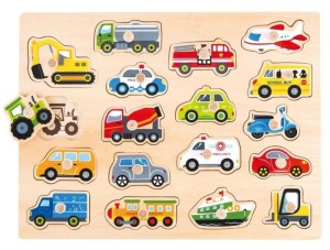 Puzzle z uchwytami Pojazdy układanka - Lelin