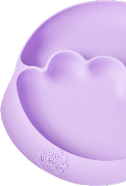 Talerzyk z Przyssawką i Przegródkami Fioletowy - Nana's Manners