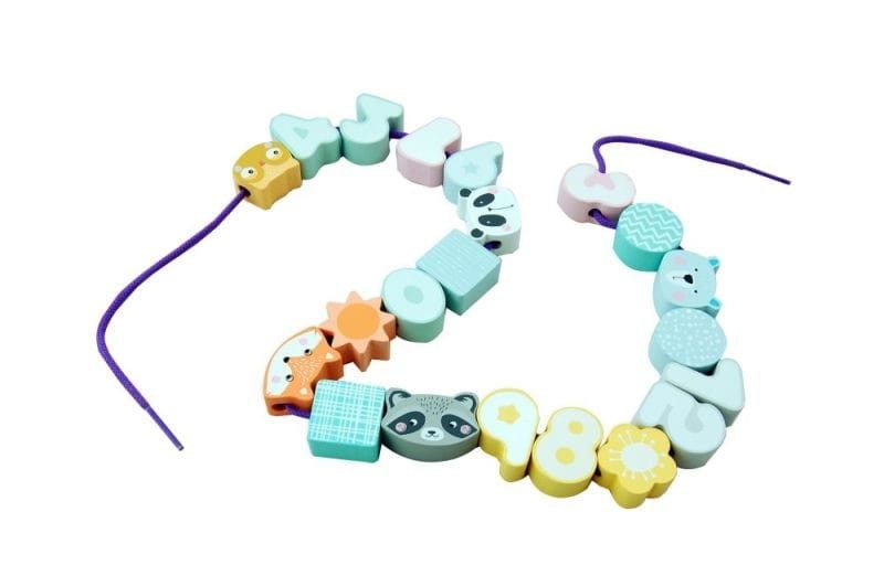 Drewniane Cyferkami Klocki do Nawlekania - Adam Toys