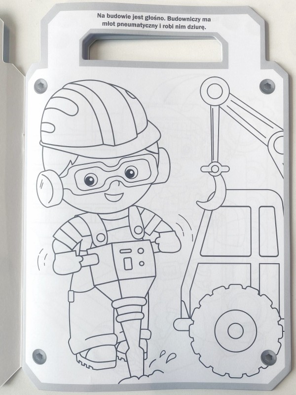 Kolorowanka z naklejkami Na Budowie Teczka