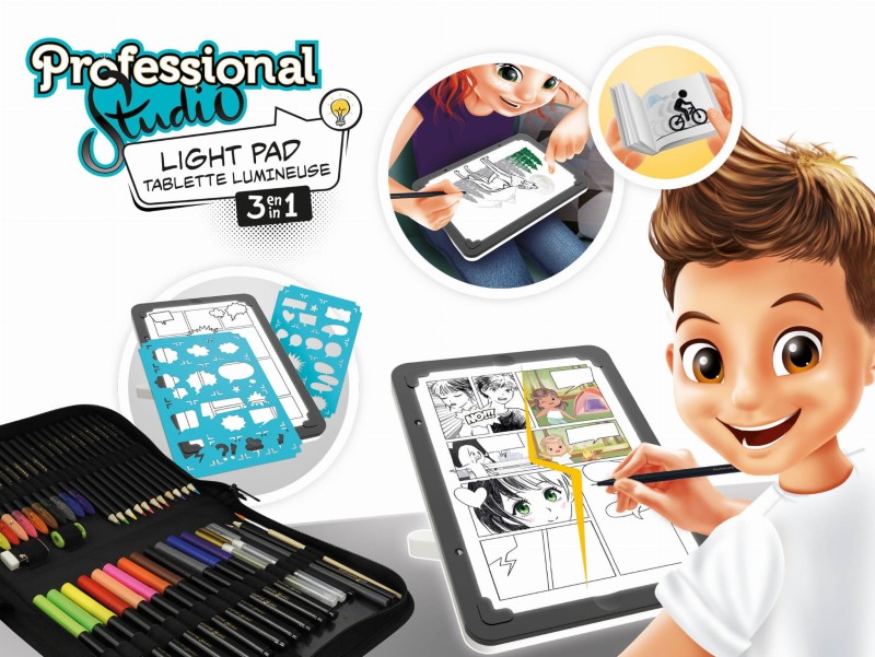 Tablet dla Dzieci do Rysowania Podświetlany 3w1 Buki