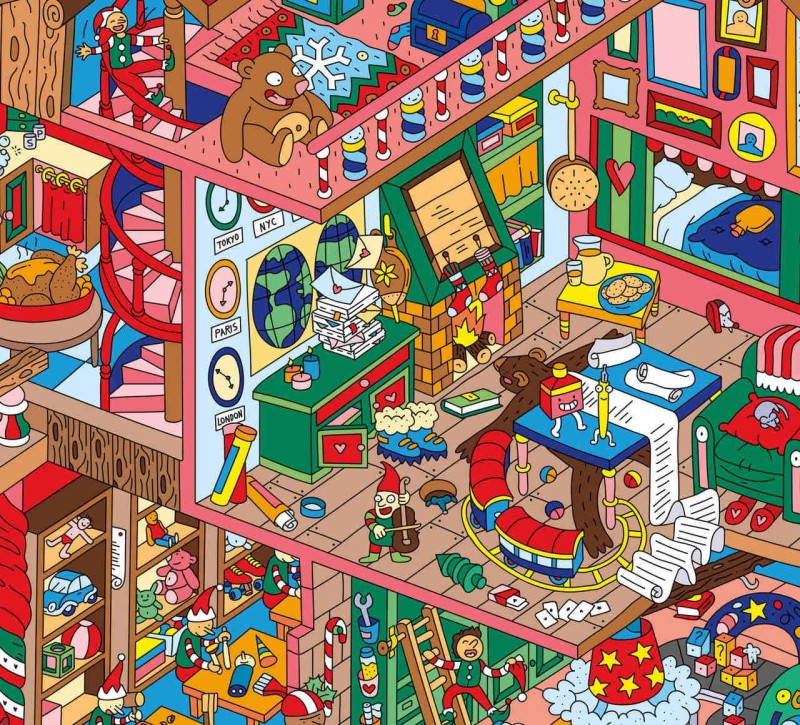 Plakat z Naklejkami Fabryka Świętego Mikołaja - omy