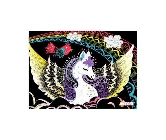 Kolorowe Wydrapywanki Pegazy 4 szt. Scratch Art - Avenir