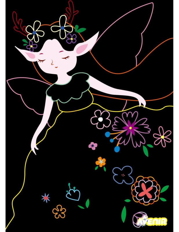 Kolorowe Wydrapywanki Elfy 4 szt. - Avenir