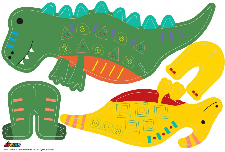 Dinozaury Trójwymiarowa Scenografia z Naklejkami - Avenir