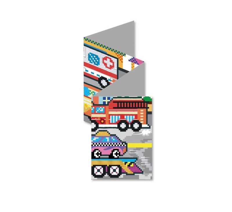Pikselowe Naklejki Plakat z Pojazdami Transport - Avenir