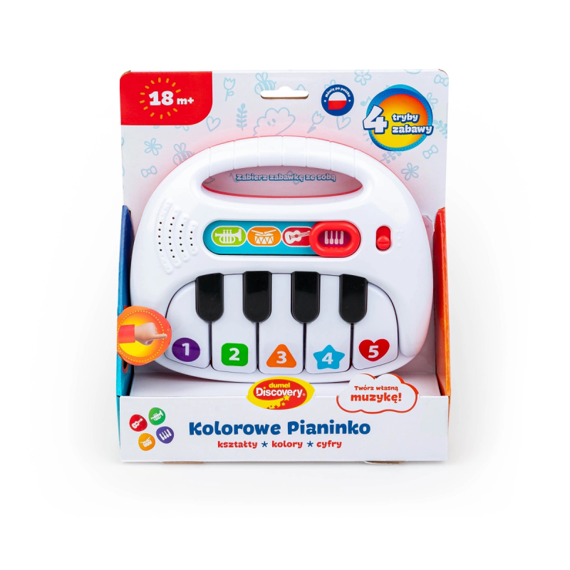 Kolorowe Pianinko 4 tryby zabawy i nauki - Dumel Discovery
