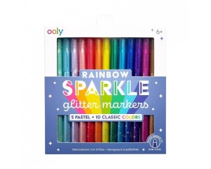 Flamastry z Brokatem, Rainbow Sparkle Glitter Markers - Ooly