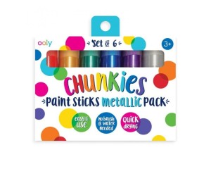 Metaliczne Farby w Kredce 6 szt Chunkies Paint Sticks - Ooly