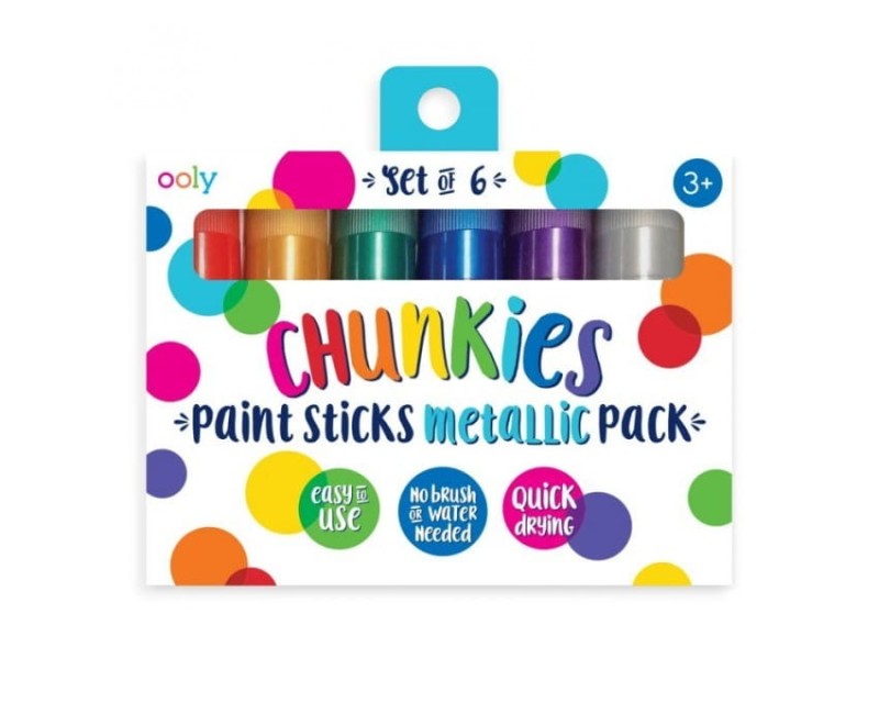 Metaliczne Farby w Kredce 6 szt Chunkies Paint Sticks - Ooly