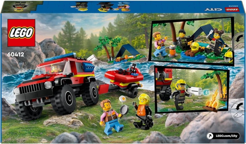 Terenowy wóz strażacki z łodzią ratunkową Lego 60412