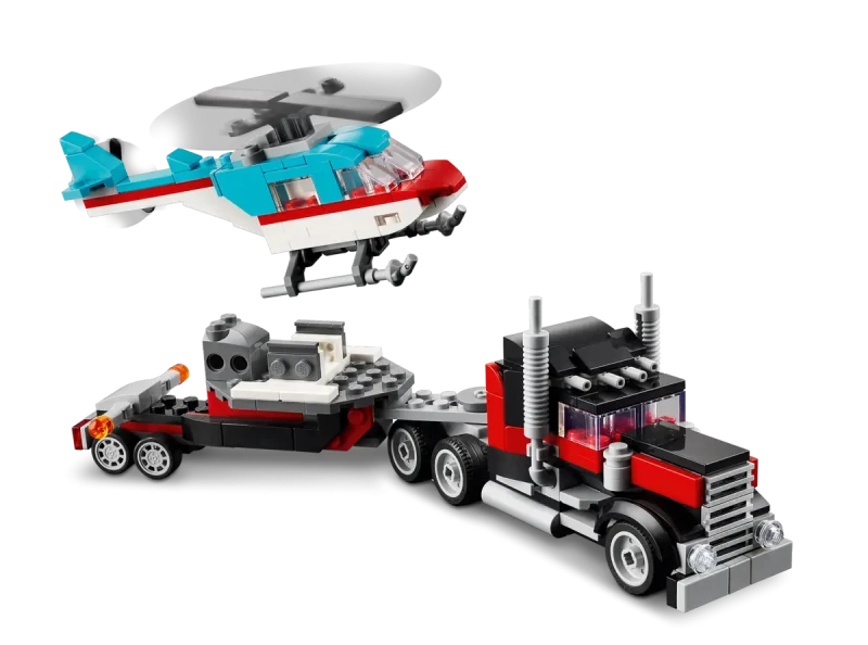 Lego Ciężarówka z platformą i helikopterem 31146