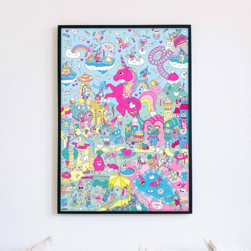 Plakat z naklejkami Jednorożec Lily - omy