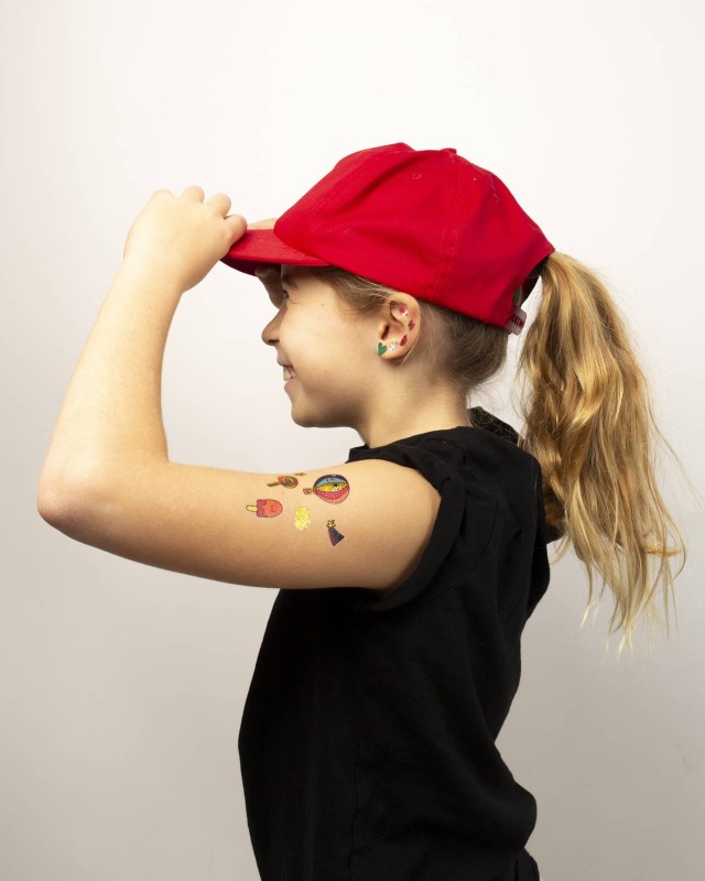 Fluorescencyjne Tatuaże dla dzieci Dinozaury 50 szt. - omy