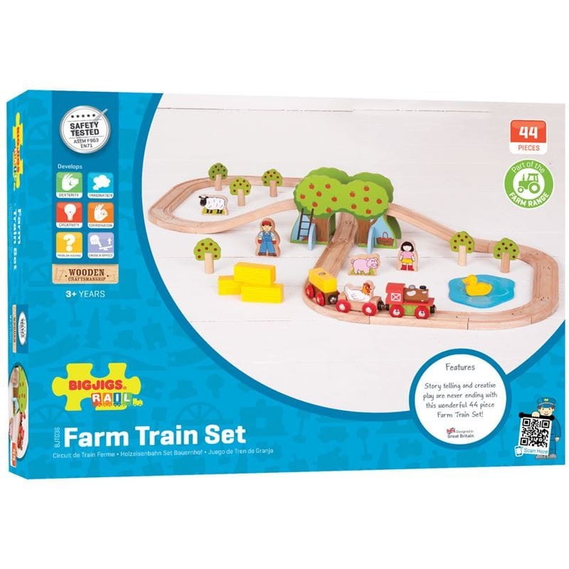 Farma pociąg i tory na wsi 44 el. - Bigjigs Rail