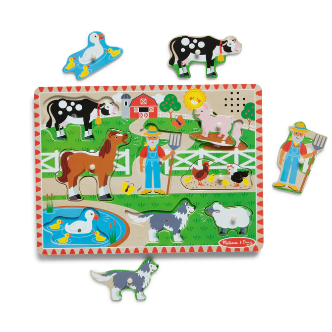 Puzzle z odgłosami zwierząt Farma Melissa & Doug