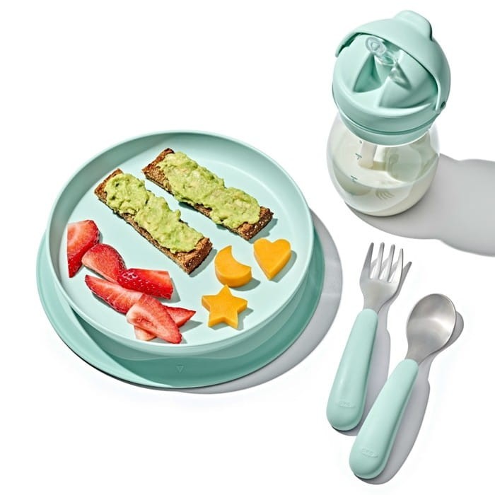 Talerz z silikonową przyssawką zielony OXO