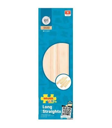 Drewniane proste tory kolejowe 4 el. Bigjigs Rail