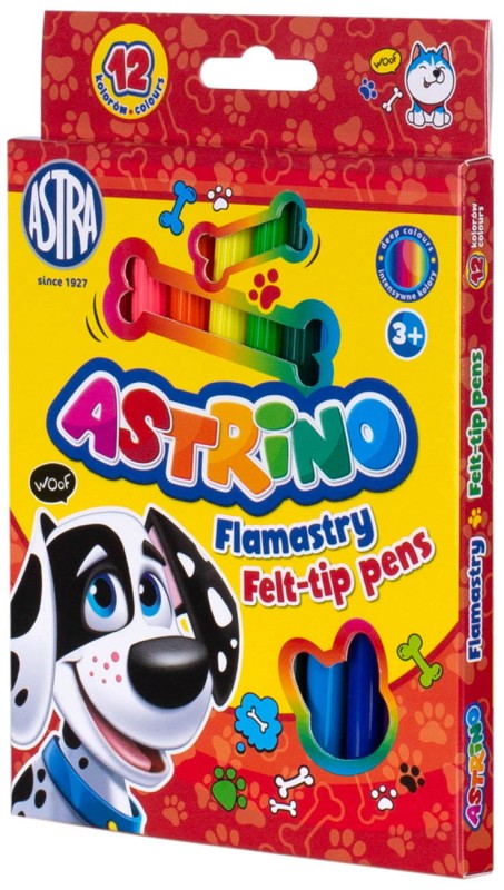 Flamastry Astrino 12 kolorów pisaki Astra